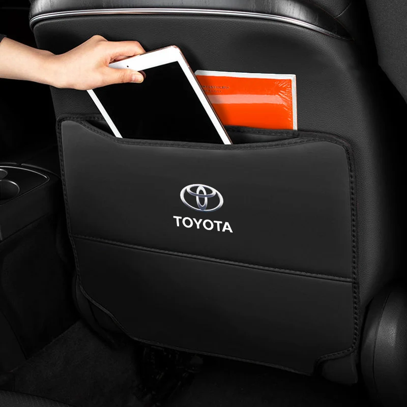 Sedile Auto In Pelle Schienale Anti-Kick Pad Protector Cover Accessori Auto Per Toyota Corolla Chr Yaris Rav4 Hilux Prius Avensis Auris