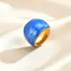Bague géométrique à la mode pour femmes et filles, bagues incurvées en acier inoxydable bleu/vert/rose, bijoux esthétiques, cadeau féminin