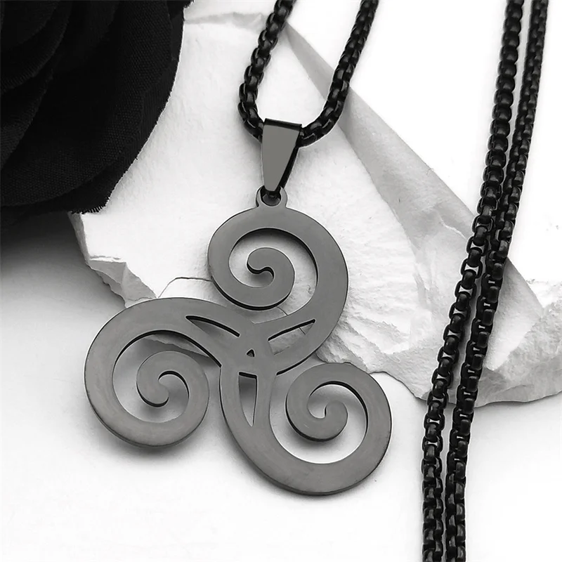 Ciondolo Argento Sterling Nodo Celtico &ndash; Triscele Spirale Triquetra &ndash; Moonlight Mysteries