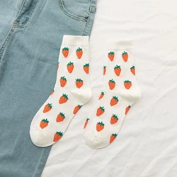 Women's Cartoon Fruit Socks - Avocado, Lemon, Watermelon, Peach, Strawberry, Banana Cotton Harajuku Casual Socks - One Size (3)