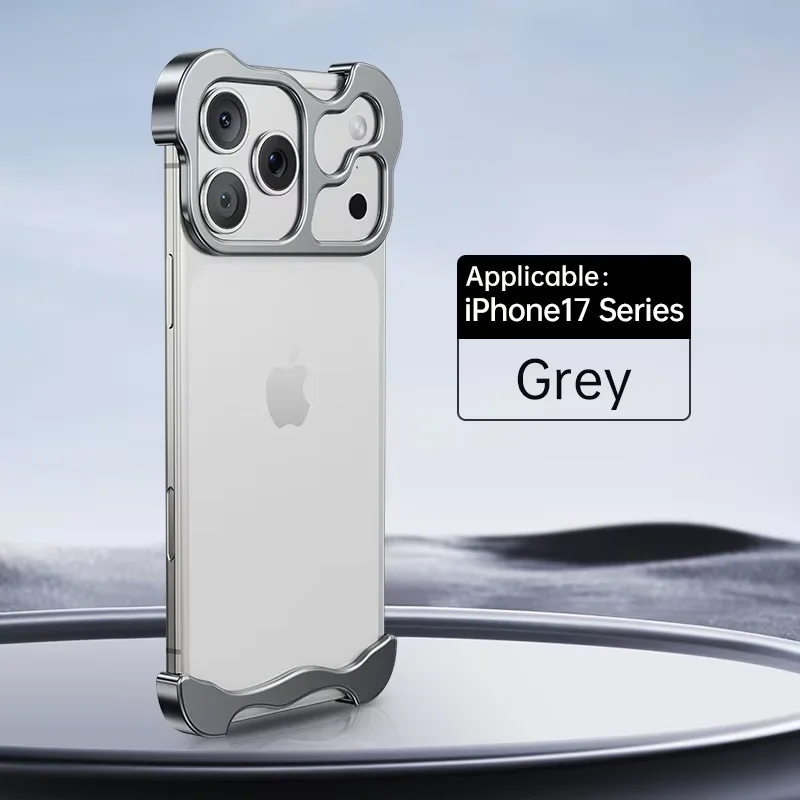 Luxury Irregular Aluminum Alloy Bumper Phone Case with Lens Film Protection