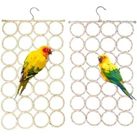 1pc Bird Climbing Net Parrot Swing Toys With Hooks Bird Supplies For Cockatoos Parakeets Lovebirds Pet Supplies (random Color) 1