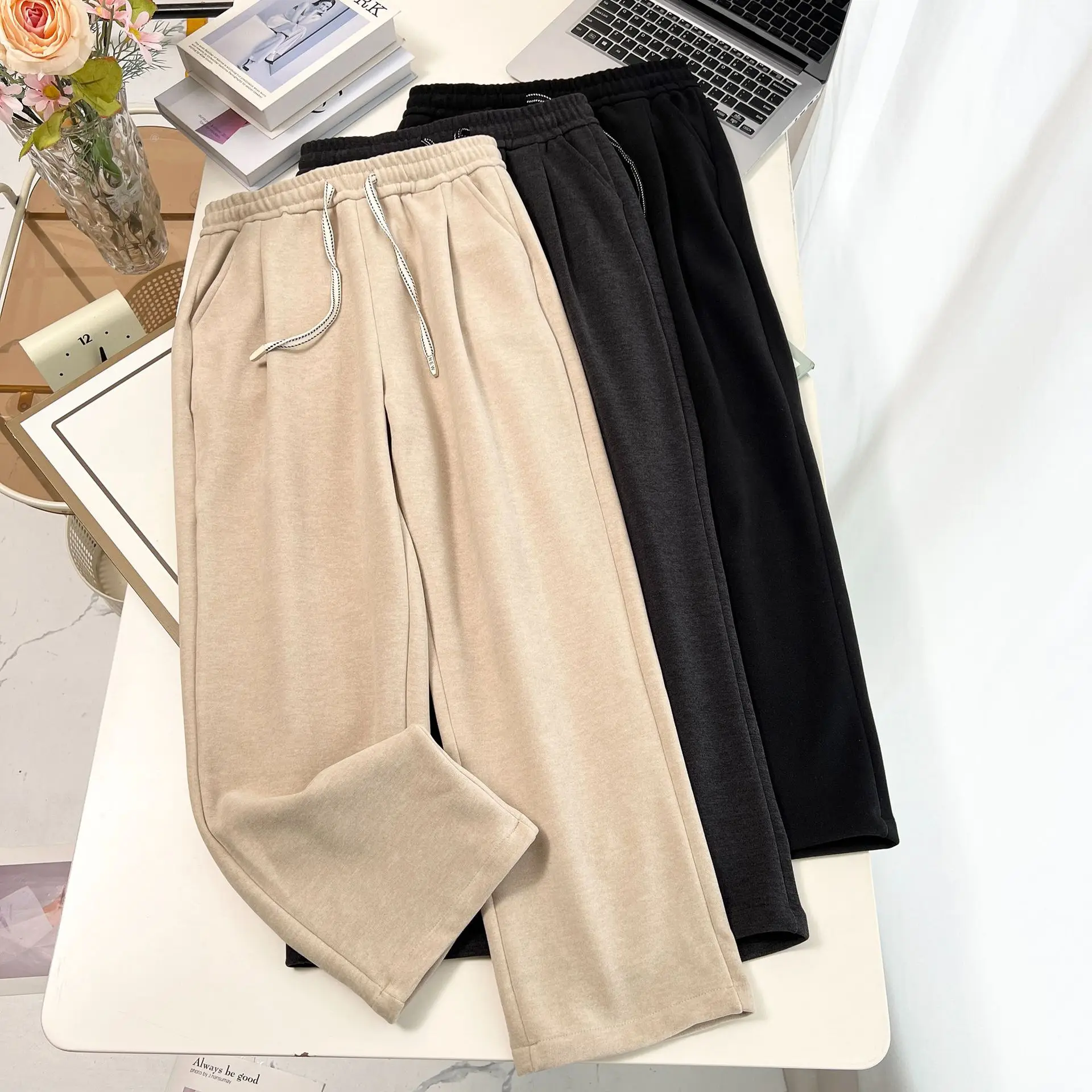 XXXXL Fashion Plus Size Women's Harem Pants 2025 Autumn/Winter New Simple Fleece Casual Warming Trousers 810