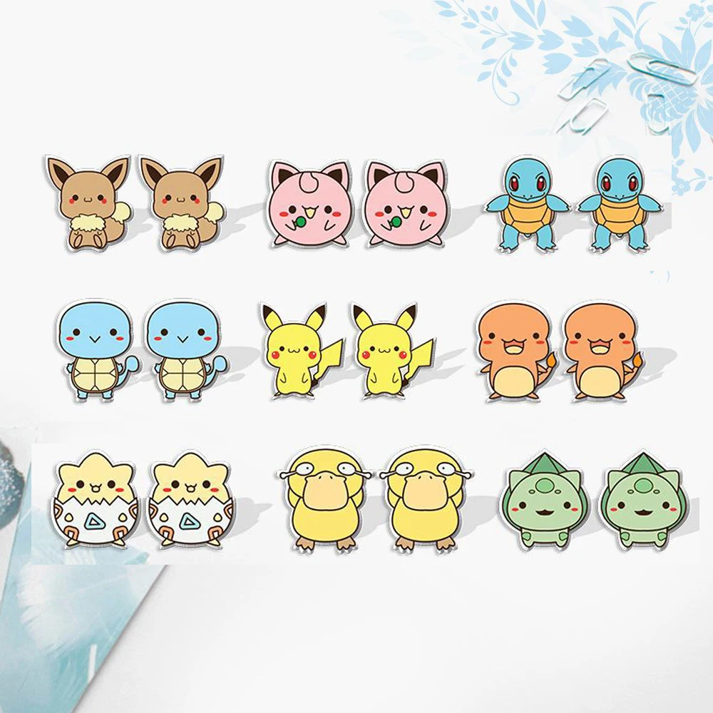 

Pokemon Anime Earrings Charmander Ear Stud for Girls Earrings Bulbasaur Pokemon Squirtle Ear Stud Anime Figure Accessories Gifts