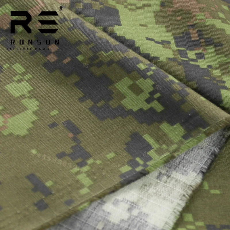 NYCO50/50 ribstop Canada CADPAT camo nylon cotton fabric camouflage printed tactical uniform fabric waterproof with IRR