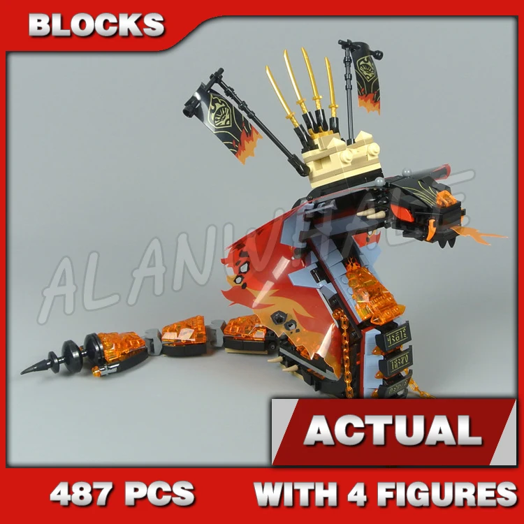 

487pcs Fire Fang Snake Armor Shield Destroyer Scimitar 11329 Building Blocks Children Sets Compatible With Model