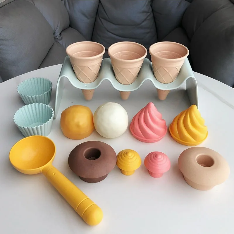 Kinder Pretend Spielen Spielzeug Weizen Stroh Material Eis Spielzeug Küche Graben Werkzeuge Umwelt Nordic Wind Im Freien Spielen