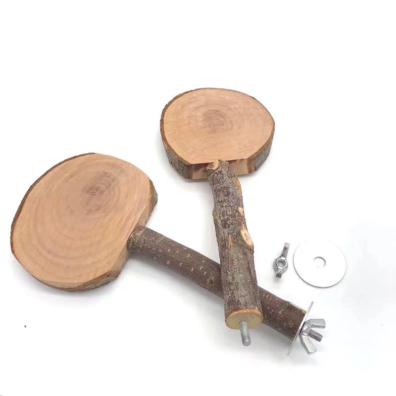Natural Wood Pet Parrot Raw Wood Fork Tree Branch Stand Rack Squirrel Bird Hamster Branch Perches Chew Bite Toys Stick bird cage perches