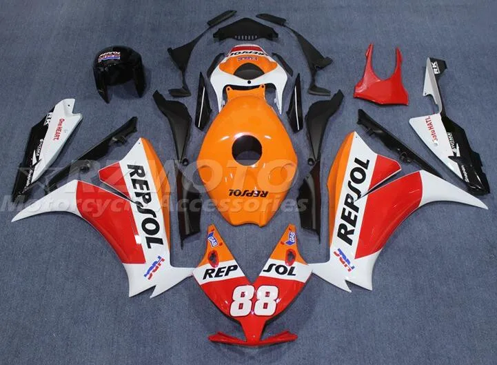 

Комплект обтекателей из АБС-пластика для HONDA CBR1000RR 2012 2013 2014 2015 2016 12 13 14 15 16, комплект обтекателей красного и оранжевого цвета, 4 подарка