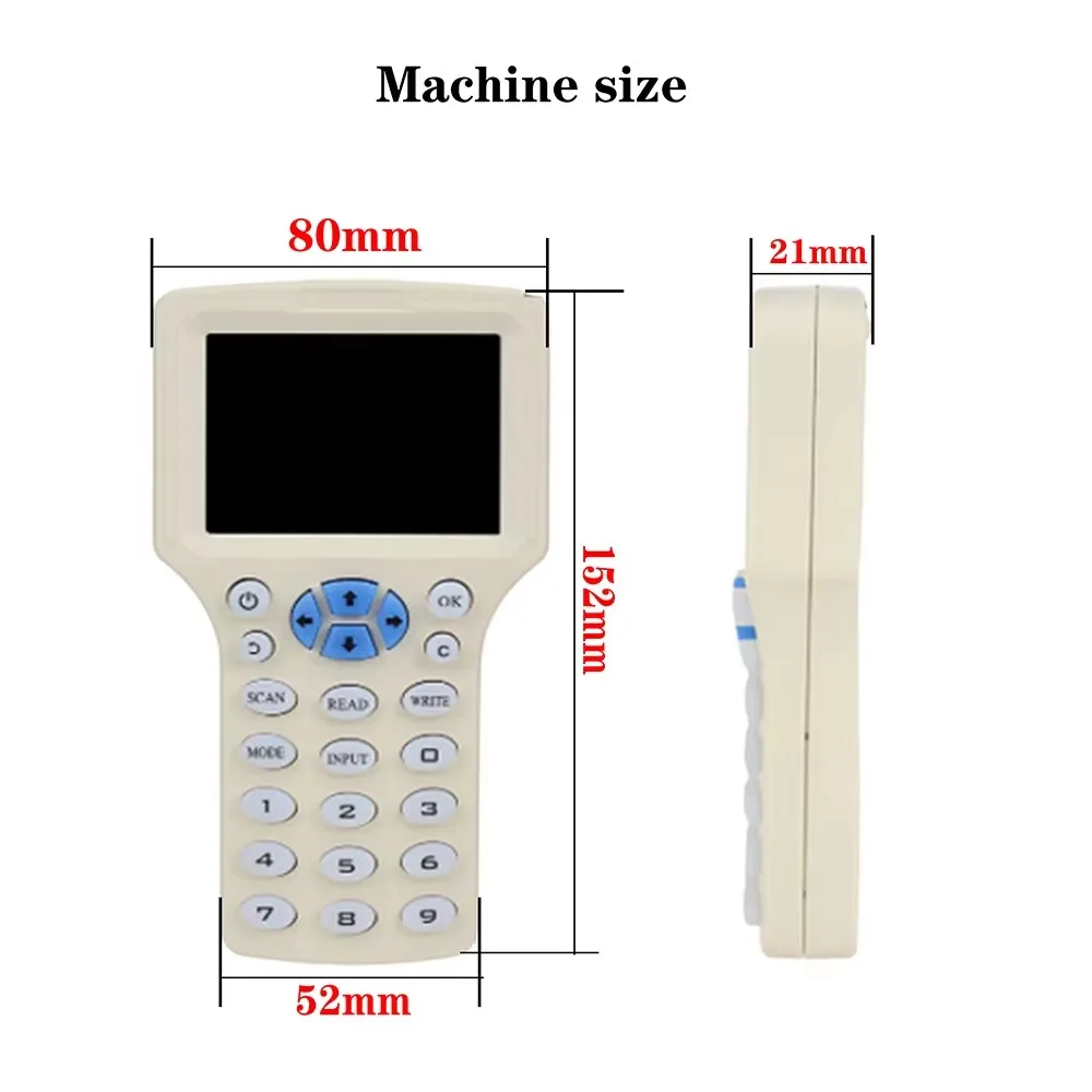 10 Frequency English Version RFID Smart Copier 13.56Mhz UID CUID Chip Card Clone Copier 125KHz T5577 Key Card Reader Programmer 3