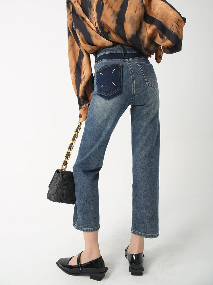 

Blue Jeans for Women Cotton Vintage High Waist Straight Leg Jeans New Casual Women Jeans Streetwear Denim Pants Baggy Jeans