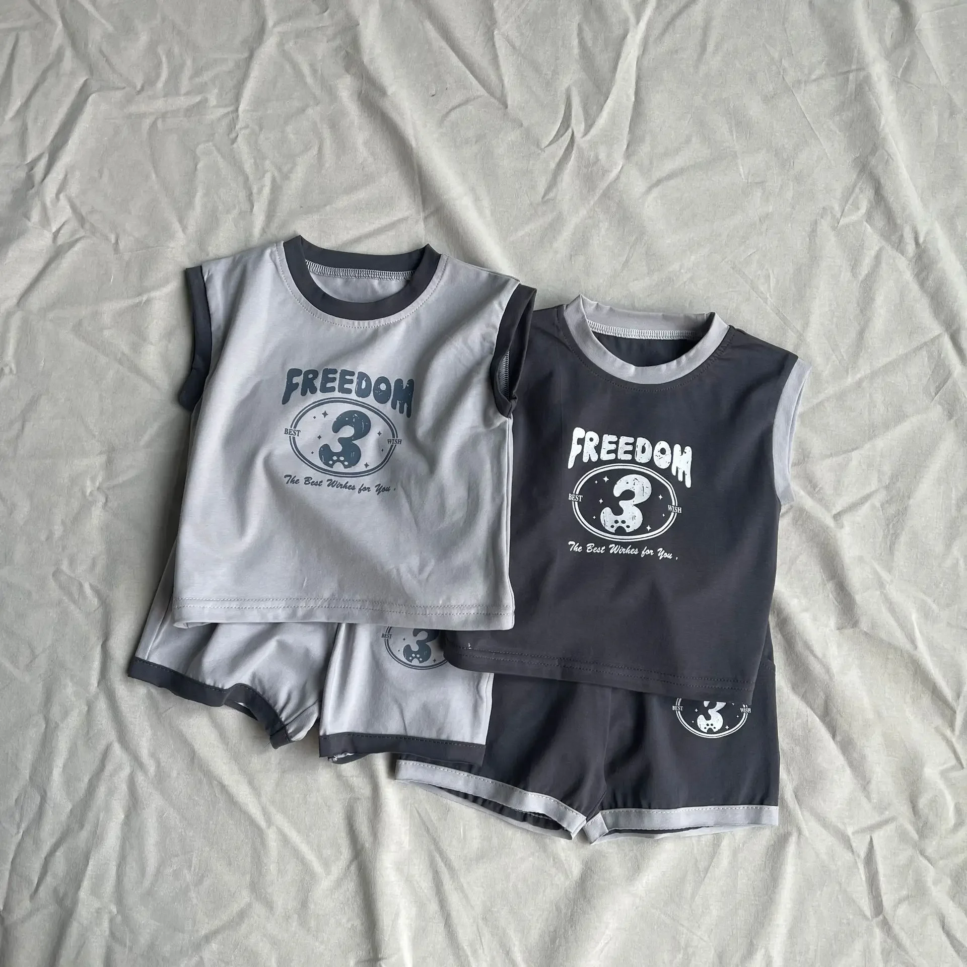 Description Picture 2 of itemChildren's Vest T-shirt Summer New Item for Boys and Girls, Cotton Versatile Top for Babies, Children's Trendy Top for Kids