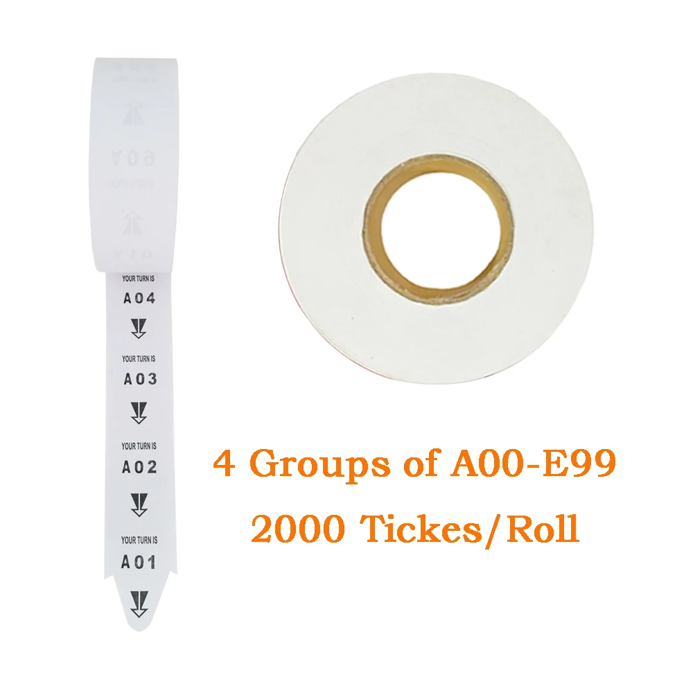 3 Rolls/Pack Take a Number Tickets 2-3 Digit Turn O Matic 2000 Labels/Roll for K-T Ticket Dispenser Counter Queuing System