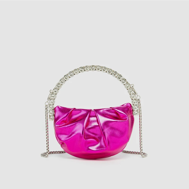 

JIOMAY Rhinestone Clutch Bags Luxury Designer Handbags 2023 Women Evening Bag for Wedding Party Round Shape Chain Crossbody Bags