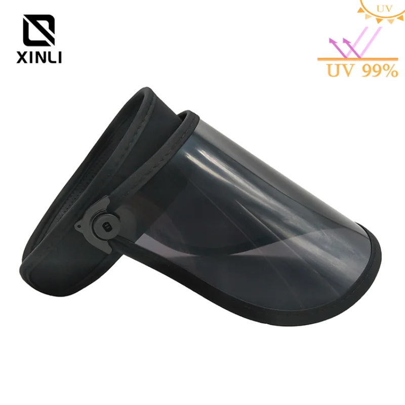 Summer Long Beach Hats Woman Black Transparent Adult Outdoor UV Protection Travel Golf Cap Sun Visor for Men Sun Cap Sunscreen 5