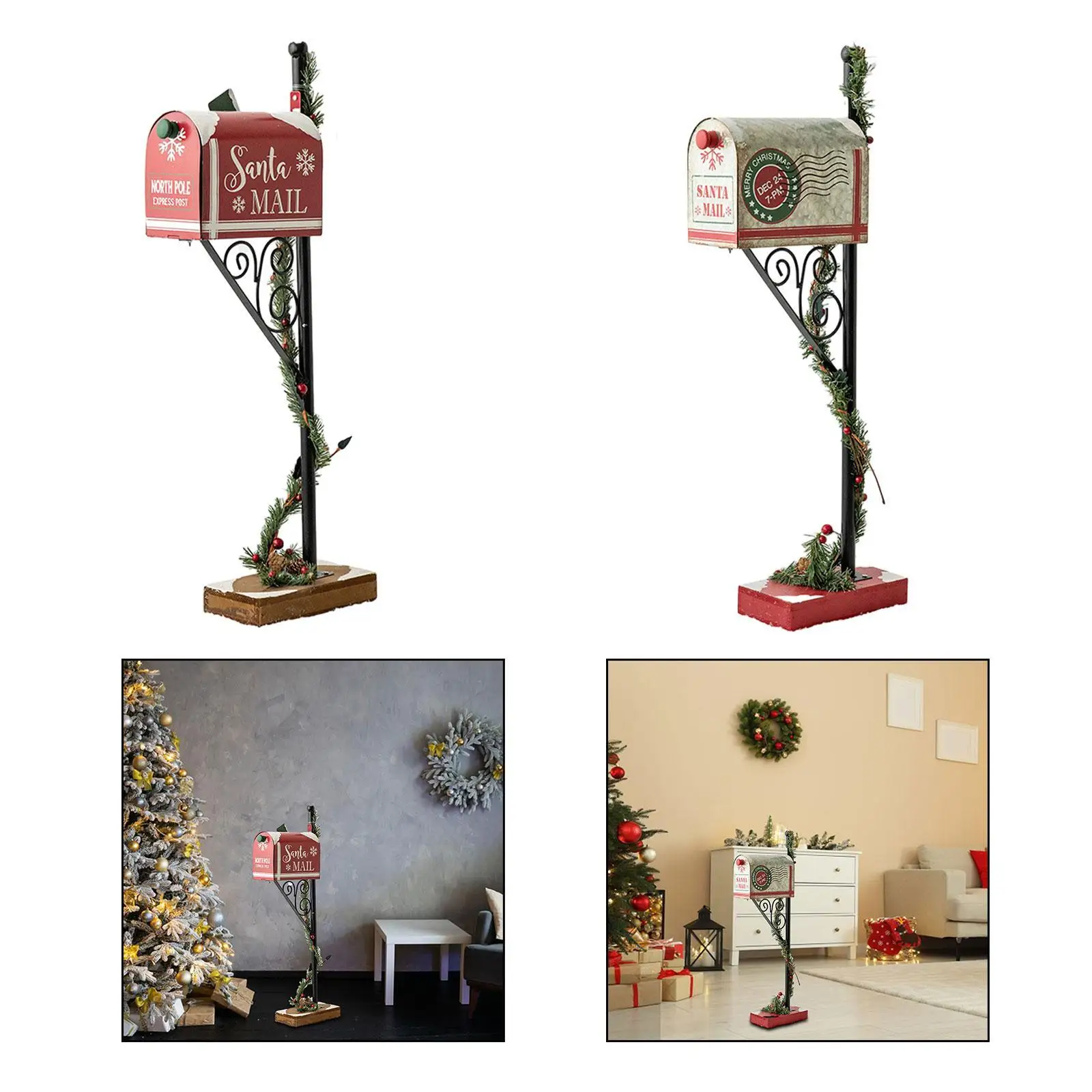Christmas Santa Mailbox Sturdy Easy to Use Creative Unique Practical Letter Box for Home Front Door Indoor Outdoor Room Party
