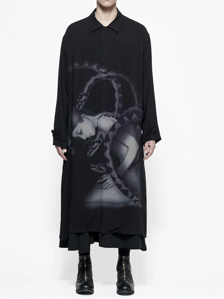 

yohji yamamotos shirt plus size Snake and Women Unisex Owens shirts and blouses Japan style oversize tops men's shirts clothing