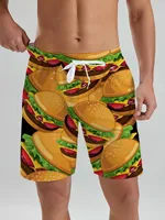 Fashion Fast Food Beach Shorts Men Cool Hawaiian Vacation Swim Trunks 3D Printing Snack Short Pants Summer Surf Board Shorts 1