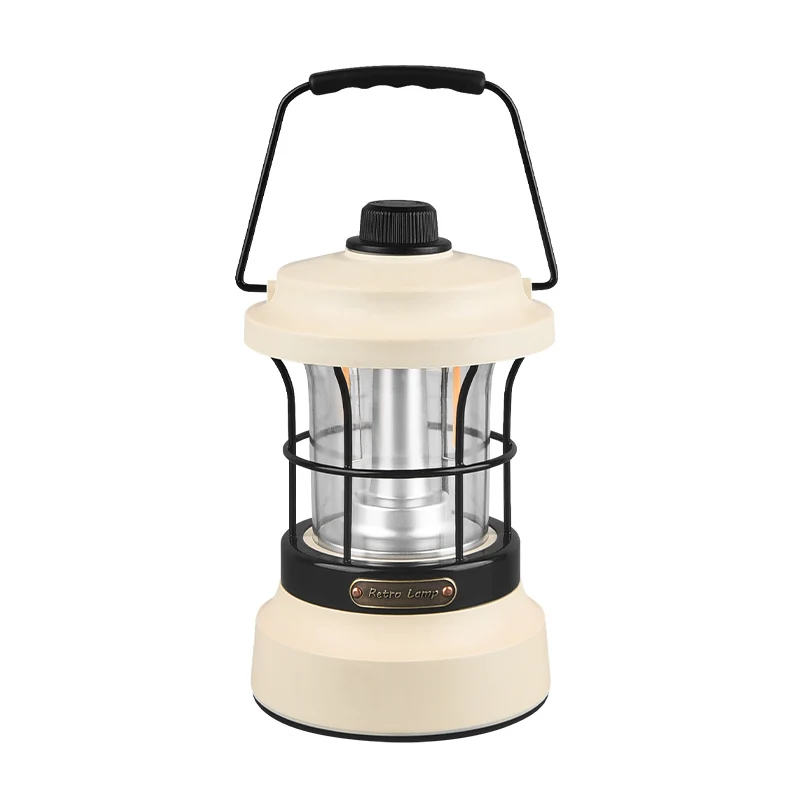 Lanterna Da Campeggio Ricaricabile USB-C - 200 Lumen, Batteria 2800mAh, Impermeabile IPX4 Con Gancio (Retrò)