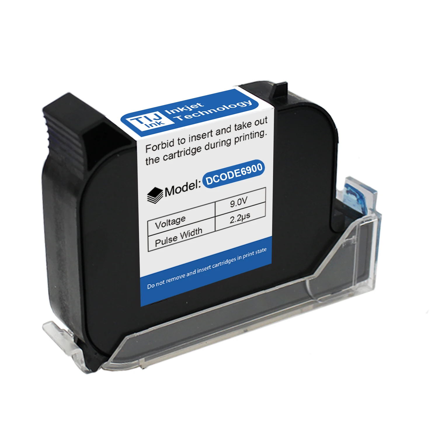 6900 Economy 12.7mm Handheld Thermal Inkjet Printer Fast Dry Solvent Ink Cartrid