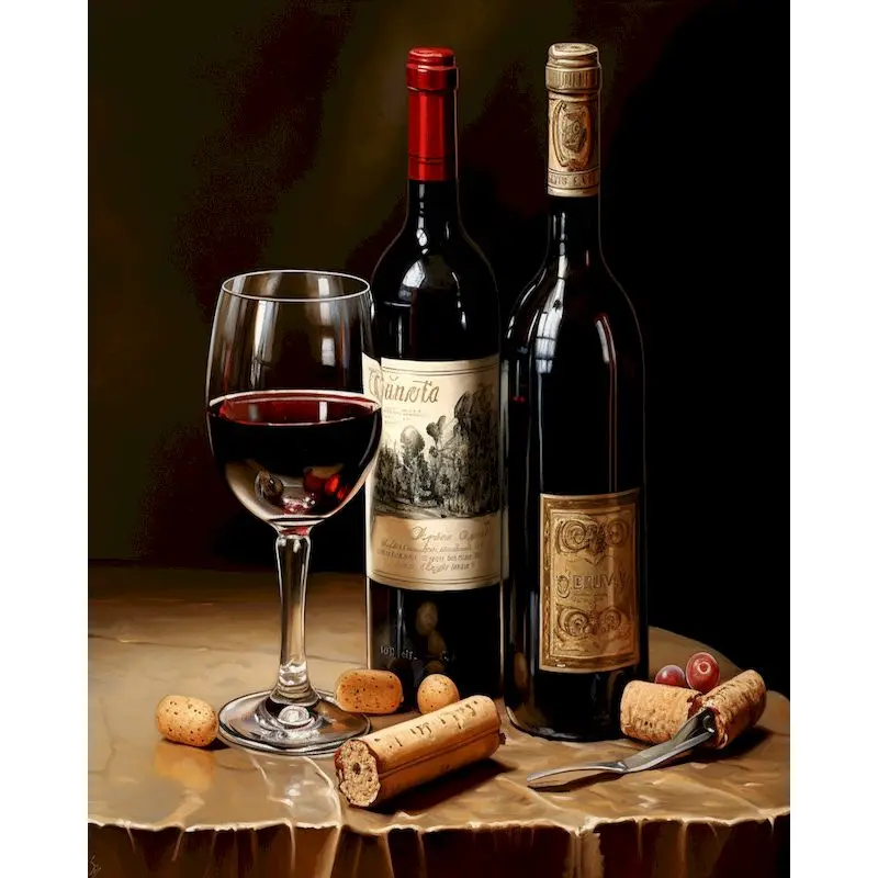 thumbnail image 1 of GATYZTORY Pintura al óleo por números Dibujo de vino tinto sobre lienzo Arte de pared pintado a mano Imágenes de bricolaje por números Kits para la decoración de la pared del hogar, 1 of 5