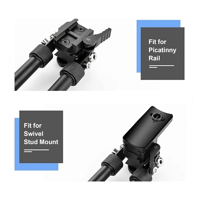 Accessorio V8 per supporto adattatore per bipiede Base guida per binario Picatinny da 20 mm con 3/2 slot da caccia per uomo per AR15 AK47 M4 M16 - immagine 3