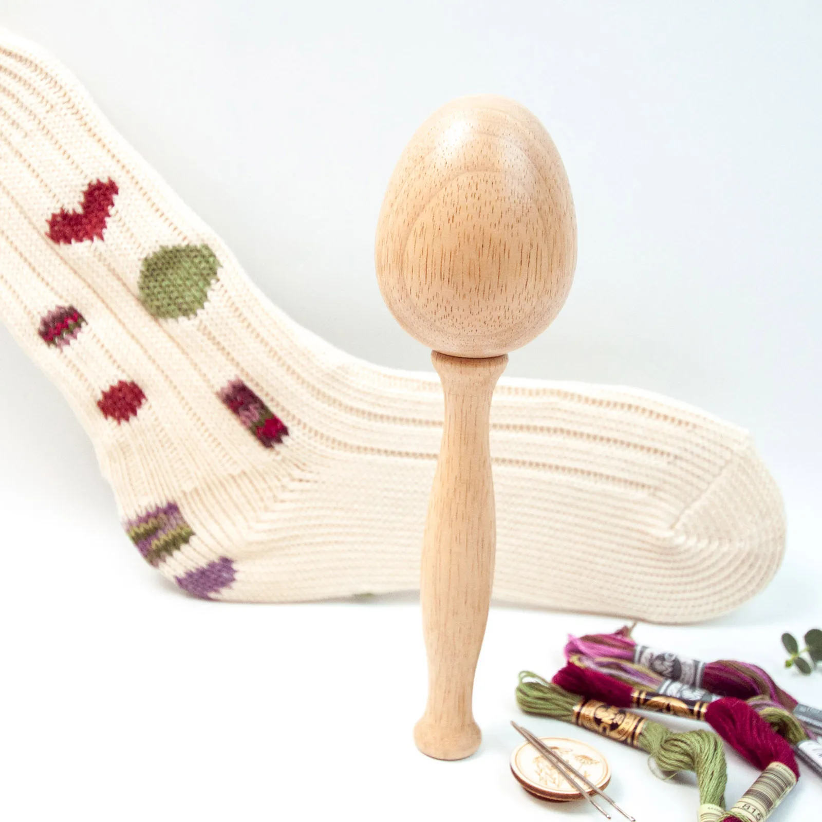 1Set DIY Wood Darning Egg Sewing Tool Mushroom Needle Case Patching Tools  For Clothes Socks Handicraft Home Sewing Accessories