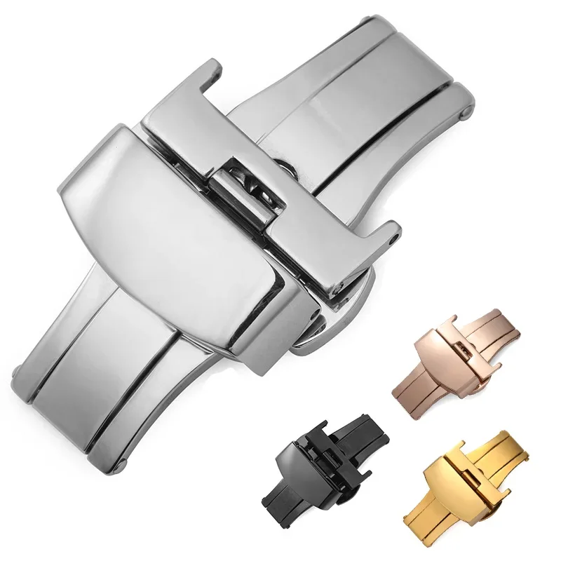 Sleek Stainless Steel Butterfly Deployment Buckle