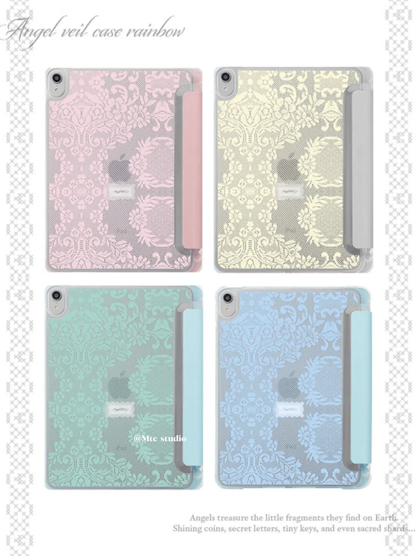 Pink and Blue Lace Tablet Case