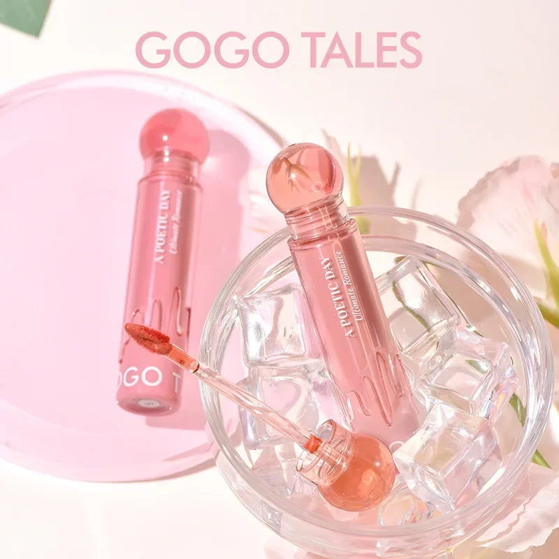 GOGO TALES-Small Pink Ball Refractive Lip Glaze Water Mirror Lip Glaze Honey Moisturizing Cosmetics