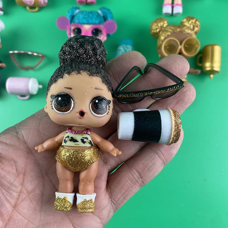 5pc/set= 1 doll+1 clothes +1 shoes+1 bottle +1 glasses for Lols Big 8cm Sister Dolls kids Playing Toys Girl Birthday Gift - 6