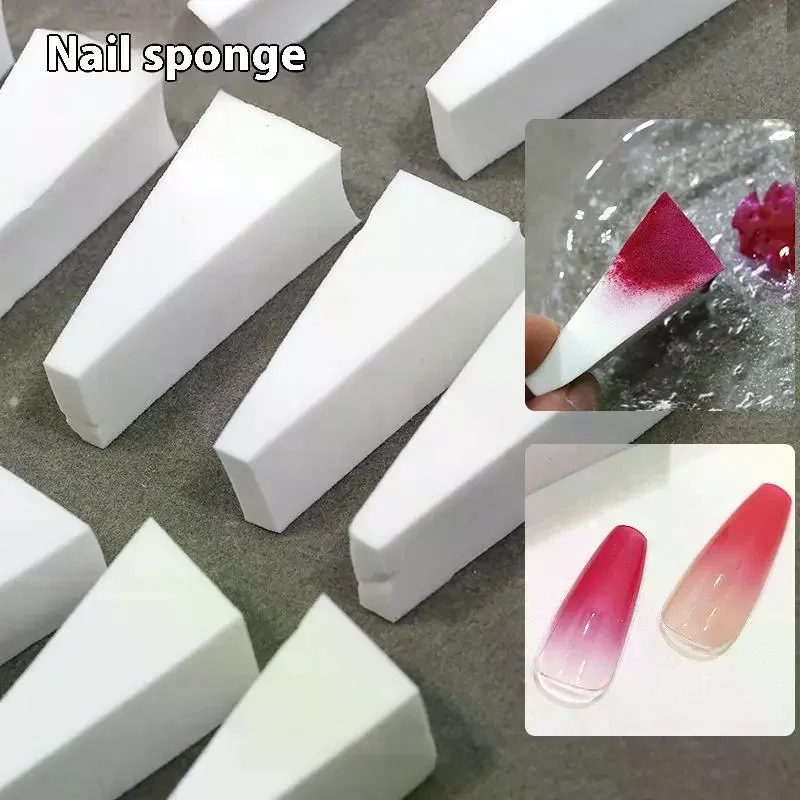20/50Pcs White Triangle Soft Sponge Nail Brush DIY Gradient Gel Manicure Tool Makeup Blush Smudge Sponge