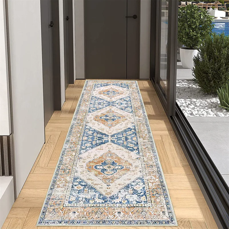 

American Vintage Living Room Long Hallway Corridor Rugs Anti-skid TPR Kitchen Mat Home Runner Rugs Persian Bedroom Area Rug