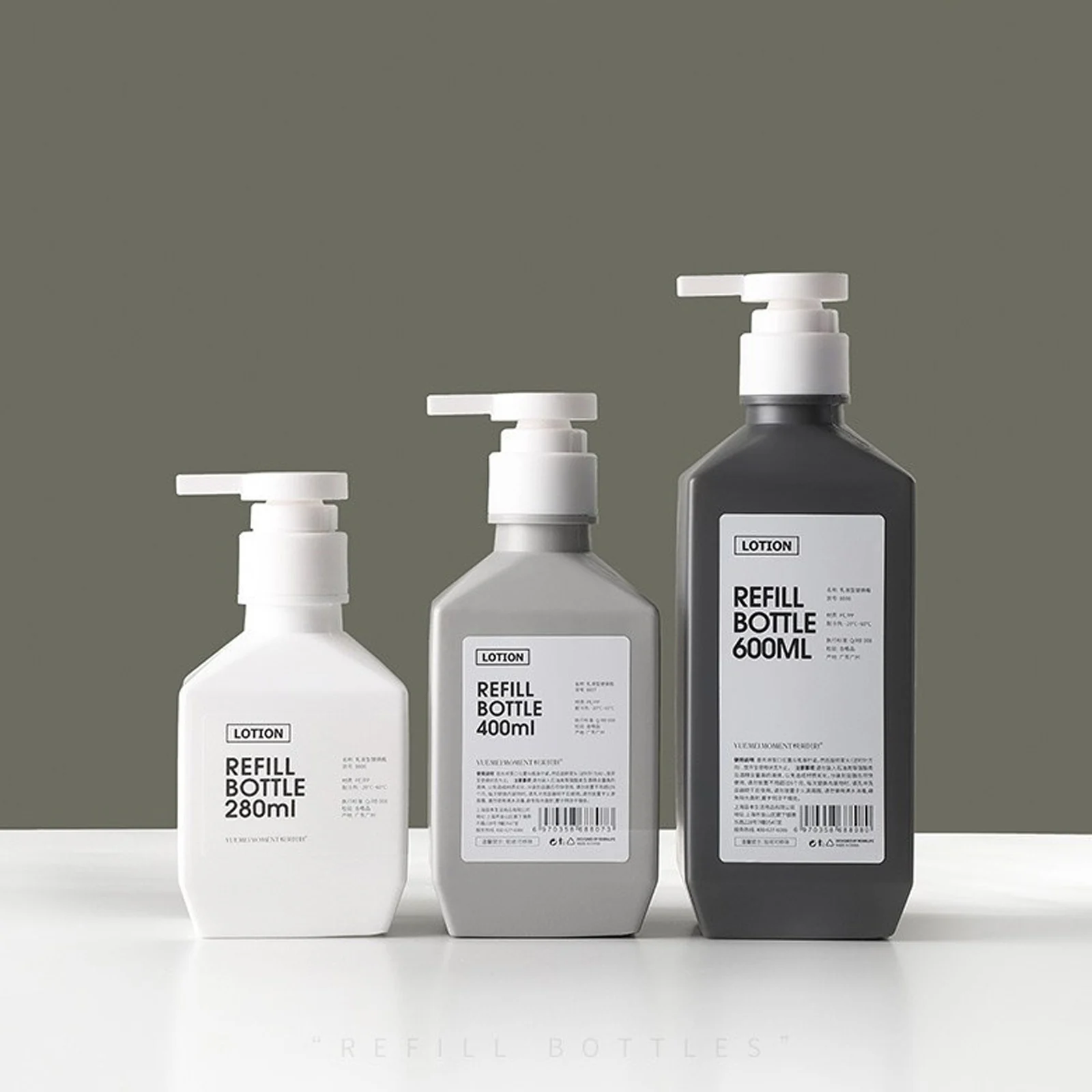 

Press Pump Bottle Refillable Liquid Lotion Shampoo Shower Gel Soap Dispenser Cosmetic Container Bathroom Supplies 280/400/600ml