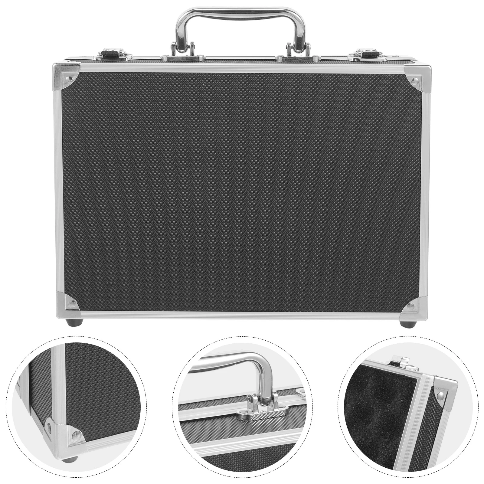 Toolbox Sound Card Aluminum Carrying Case Hard Briefcases for Men Money Metal Suitcase Black Man 6