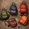 Spring Autumn Classic Leather Splicing Solid Color Retro Style Hardware Women's Large Capacity Backpack 1