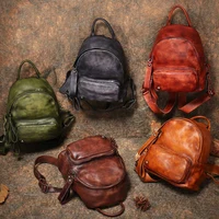 Spring Autumn Classic Leather Splicing Solid Color Retro Style Hardware Women's Large Capacity Backpack 1