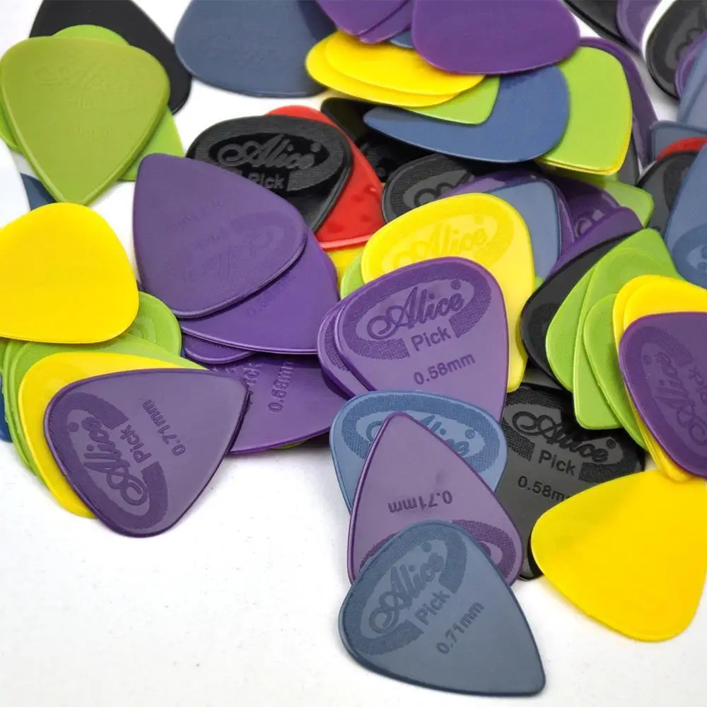 Description Picture 2 of item100PCS  Alice Guitar Picks Anti-slip Projecting Nylon Electric/Acoustic Guitar Picks 6 Thickness