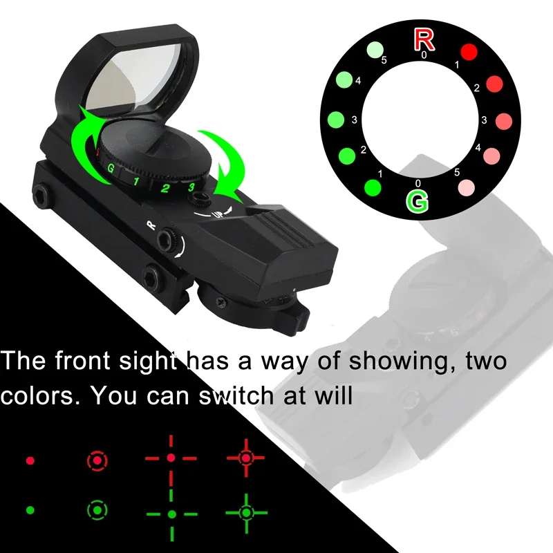 Tactical Reflex Red Dot Laser Scope Adjustable Brightness Reflex Light Fit 20mm Weaver Rail for Hunting Firearms & Airsoft red dot sight rifle scope