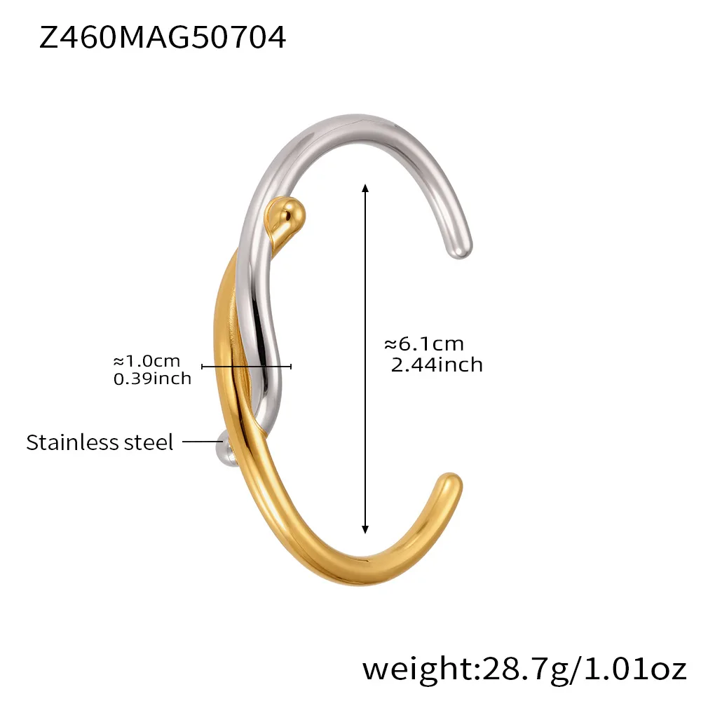 Amaiyllis Minimalistisches, emailliertes Edelstahl-Armband mit offener Manschette, modisches Evil Eye Damen-Armband, Armreif, Schmuck – Detail 6