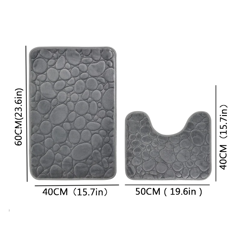 מחצלת אבן רקומה קטיפה אלמוגים, שטיח חדר אמבטיה, שטיח חדר רחצה, ספוג בצורת ספוג סופג רגל, מחצלת דלת, סט דו-חתיכות