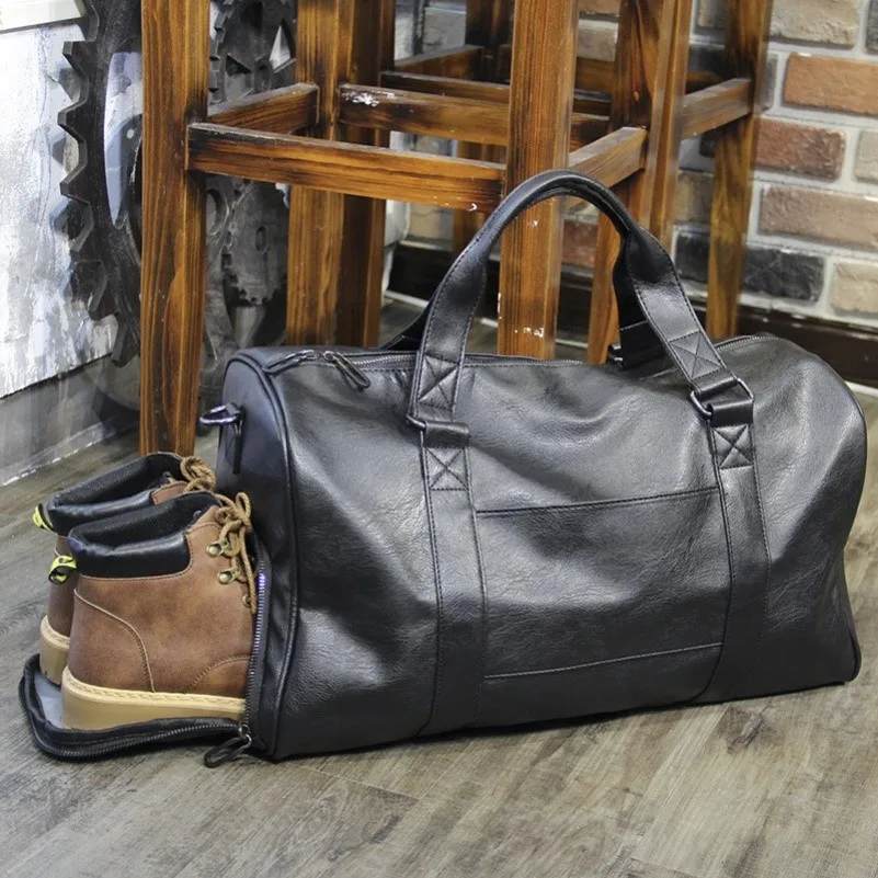 Men's Business Travel Bag Large Capacity Separate Wet And Dry Handbag with Shoe Shoulder Crossbody Bag for Fitness And Outings - 3