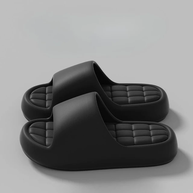 Unisex Bathroom Slippers Cloud Cushion Slides Summer Flat Sandals Thick Platform Shoes Man Indoor Non-Slip Couple Flip Flops 4