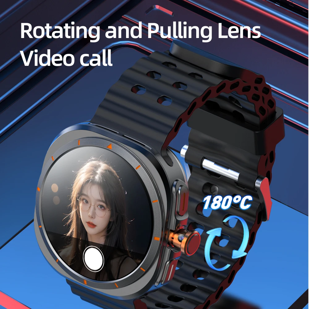 Watch Ultra Smartwatch 5G With 180° Rotary Camera GPS WiFi Compass Android 10.0 App Store Sim Card Slot For Samsung Smart Watch 5