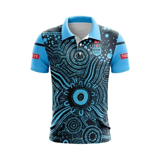 NSW BLUES INDIGENOUS TRAINING RUGBY POLO SHIRT JERSEY size S--5XL ( Print name and number )