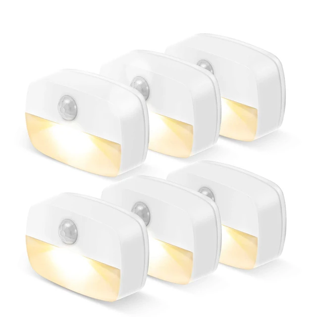 Motion Sensor Lights, 3 Pack Upgraded Version LED Night Lights, Warm & Cold  White, Motion Sensor Light Indoor Battery-Powered, Closet Lights Stair  Lights, Wall Lights for Hallway, Bathroom, Bedroom 