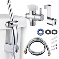 1/2inch 7/8 inch 1/4PCS Handheld Bidet Toilet Hand Faucet Sprayer Hanging Base Hook Head Hose Shower Adapter Diverter Set 1