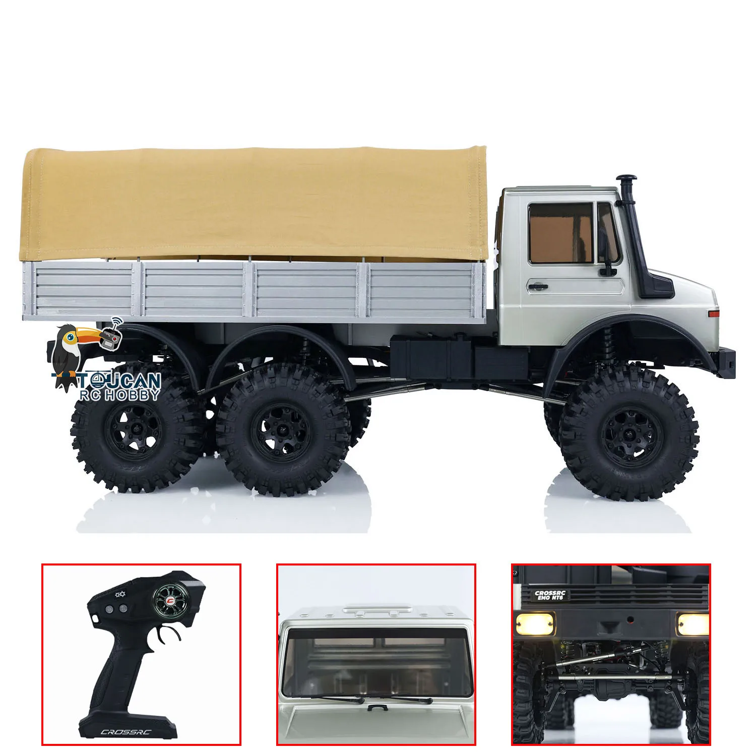 CROSSRC 1/10 RC 크롤러 자동차 장난감, 페인트 조립 EMO NT6 6x6 무선 제어 오프로드 차량 모터 모델, 남아용 TH23449