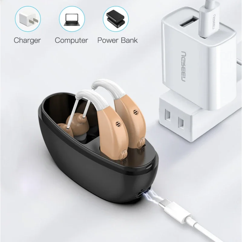 Hearing Aid for The Elderly Sound Amplifier Earphones Deafness Support Hearing Aids with Sound Collector Accessories