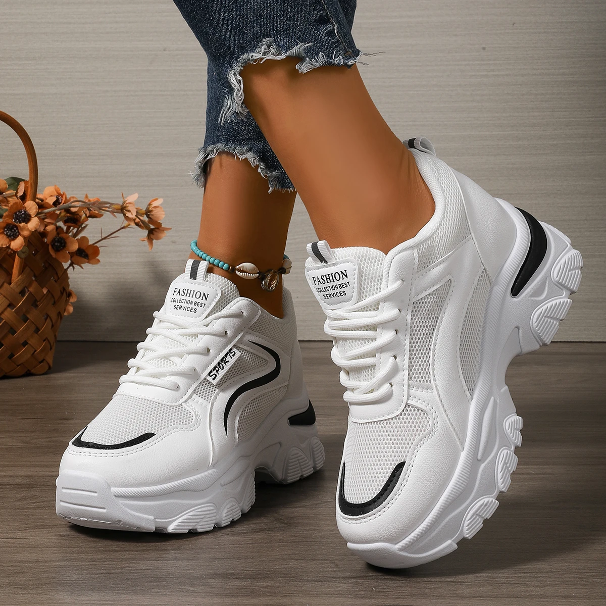 Spring and autumn Round Headed Elegant Running Sports and Leisure Shoes Fashionable Best Selling New Comfortable Women's Shoes